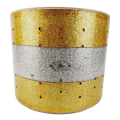 1960's Rogers 12x15 Marching Snare Shell in Gold & Silver Sparkle Wrap Resto