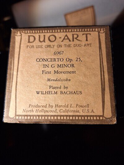 Duo-Art Player Piano Roll # 6967 Concerto Op. 25 RECUT