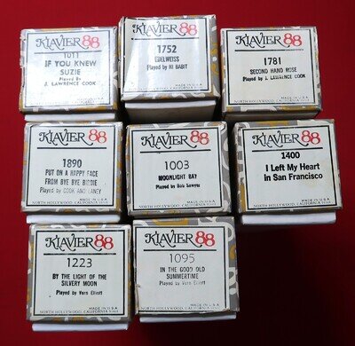8 Klavier 88 Player Piano Rolls Edelweiss Suzie Moonlight Birdie Moon Rose Heart