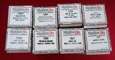 8 Klavier 88 Piano Roll Babe Sunshine Moon Galveston Raindrops Georgy Texas Days