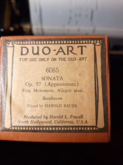 Duo-Art Player Piano Roll # 6065 Sonata Op. 57 Appassionata RECUT