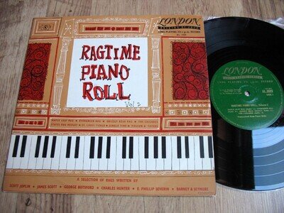 RAGTIME PIANO ROLL VOL. 2, 1954 UK LONDON 10" LP, SCOTT JOPLIN/JAMES SCOTT, etc.
