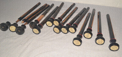 10+ Antique Vtg 1890s Pump Organ Stops HILLSTROM, CHESTERTON IND.