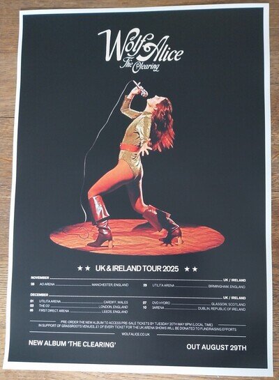 Wolf Alice - live band music show 2025 TOUR promotional tour concert gig poster