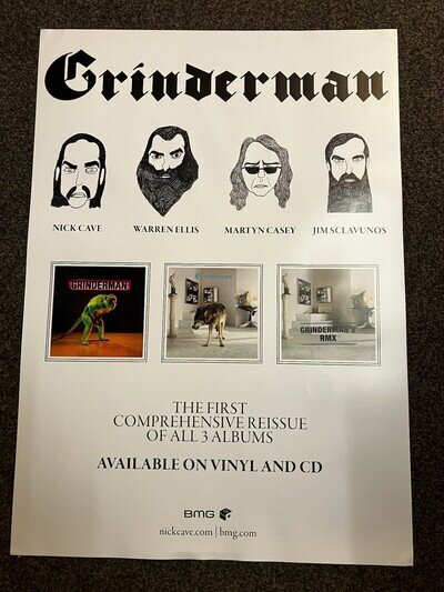 GRINDERMAN (NICK CAVE) - ALBUM REISSUES MUSIC PROMO POSTER - Official Issue
