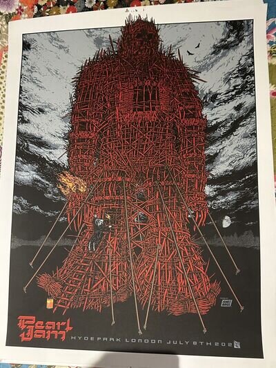 Pearl Jam 2022 Hyde Park London UK Original Concert Poster Ames Bros