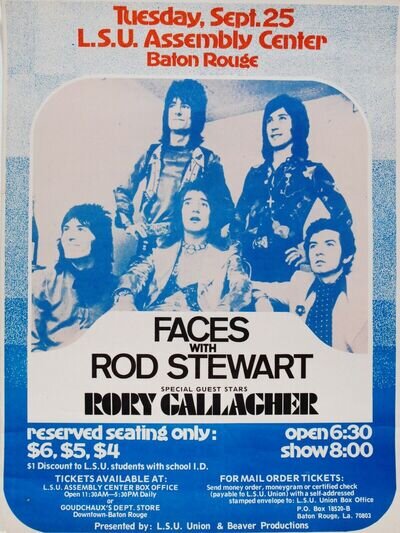 The Faces BATON ROUGE 16" x 12" Photo Repro Concert Poster