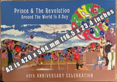 Prince Large A2 Around The World 40th Anniversary Poster Brand New 1 of 25 Made