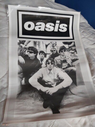 Oasis Band Members Unsigned Laminated Picture Promo Poster Ready For Framing