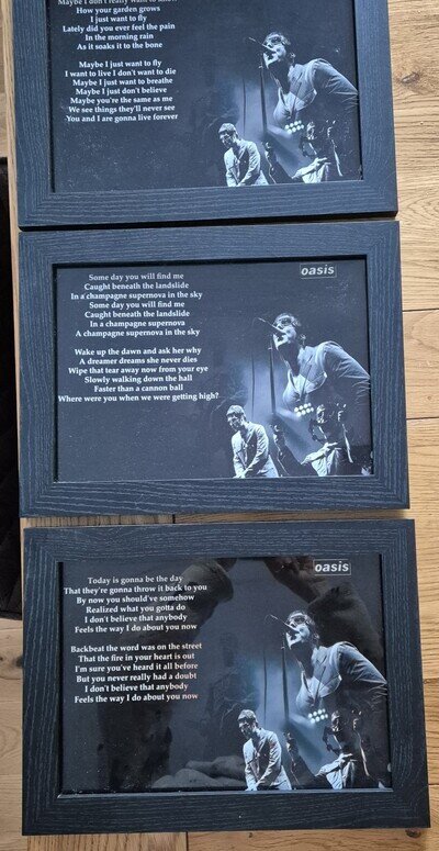 Oasis Lyrics Framed Prints