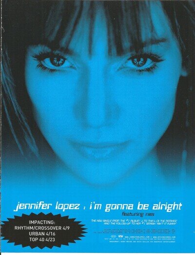 JENNIFER LOPEZ Vintage 2002 Gonna PROMO TRADE AD Poster of J to CD MINT 8.5x11