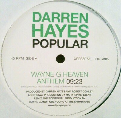 Darren Hayes - Popular - Used Vinyl Record 12 - Promo - V16669z