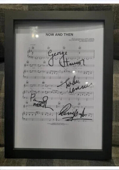 now and then, the beatles signed A4 sheet music