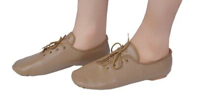 JAZZ DANCE SHOES TAN/BLK unisex Leather split suede sole pumps irish hard jig 01