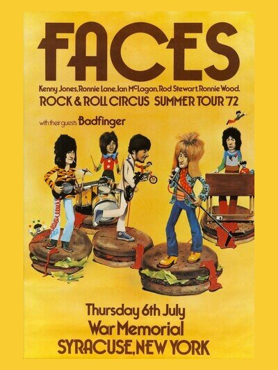 The Faces New York 1972 16" x 12" Photo Repro Concert Poster