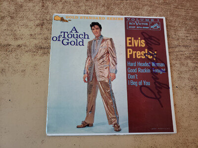 HAND SIGNED 1960s EXCELLENT ELVIS Presley A Touch Of Gold Vol.1 SLEEVE ONLY 45