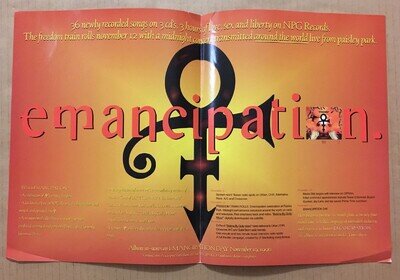 PRINCE Rare 1996 FOLD OPEN PROMO TRADE AD Poster 4 Emancipation CD w/ORDER SHEET