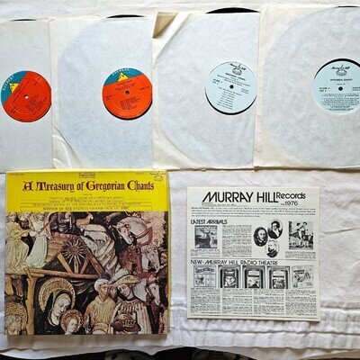 4 LP Box Set: A Treasury Of Gregorian Chants - Murray Hill 1970 - Catalog Insert