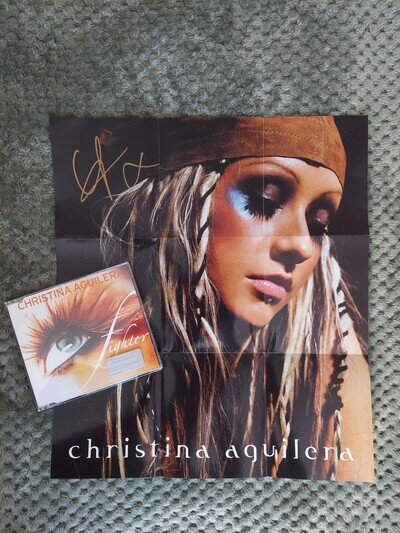 Christina Aguilera Xtina Signed Fighter Single Poster 2003 + CD Single Rare