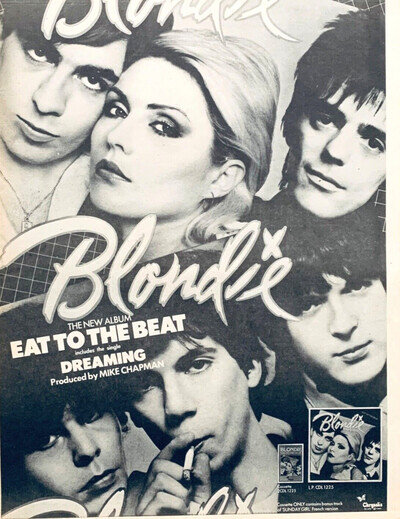 BLONDIE 1979 vintage UK POSTER ADVERT EAT TO THE BEAT Dreaming DEBBIE HARRY
