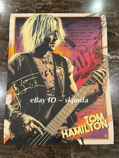 TOM HAMILTON Of Aerosmith Signed Poster 💯 Official Merch Sweet Emotion #/100