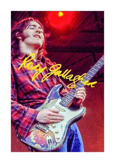 Rory Gallagher 44 A4 reproduction autograph mounted poster with choice of frame