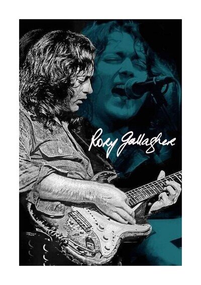 Rory Gallagher 66 A4 reproduction autograph mounted poster with choice of frame