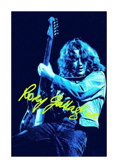 Rory Gallagher 55 A4 reproduction autograph mounted poster with choice of frame