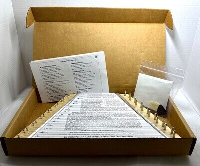 TK O'Brien's Handcrafted Birch Lap Harp Tuning Wrench, Pics, Strings, New in Box