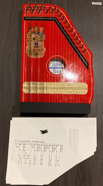 Vintage German JUBEL TONE Small String Harp Lute 1976