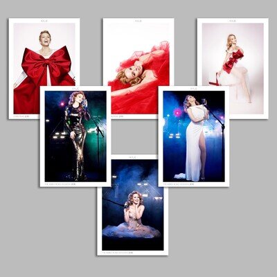 Kylie Minogue - 6x Christmas Abbey Road A3 Prints (lithograph, not tour vinyl)
