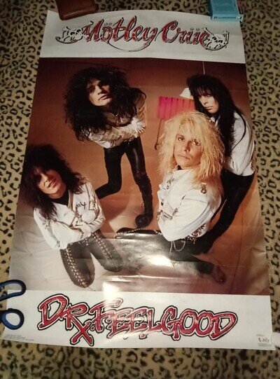Motley Crue 1989 poster Dr. Feelgood Funky ent. Mick Mars Vince Tommy Nikki