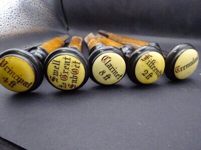 ONE Antique Organ Stops/Drawer Pulls/Coat Hooks OS7