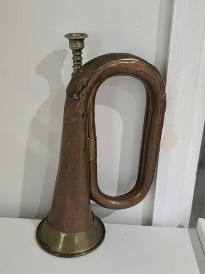 Antique Hawkes & Sons Military Brass & Copper Bugle WW1 1914. C5