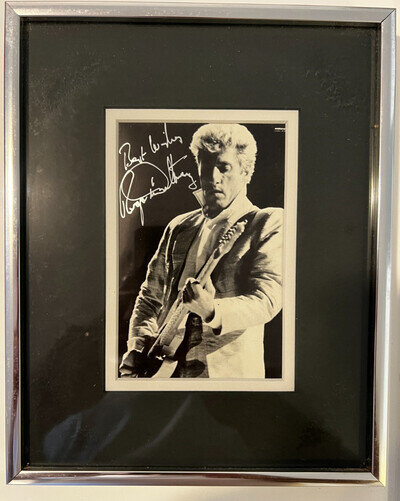 Roger Daltrey Autograph Photo Signed 4 x 6 Best Wishes Aluminum Frame The Who