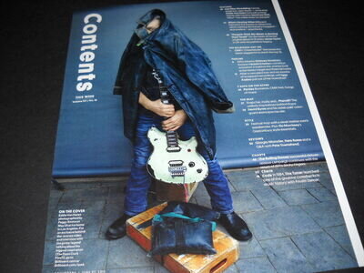 EDDIE VAN HALEN one eye out of coat while holding guitar PROMO POSTER PAGE AD
