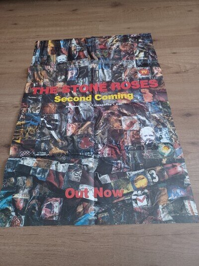 The Stone Roses Second Coming poster original promo folded Ian Brown John Squire