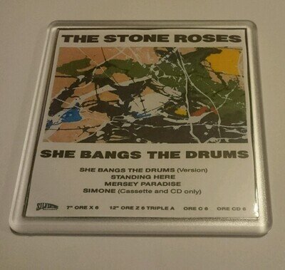 STONE ROSES COASTER SHE BANGS THE DRUMS cd vinyl rare ticket poster t shirt