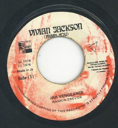 " JAH VENGENCE." ranikin trevor. VIVIAN JACKSON (YABBY YOU) 7in 1978.