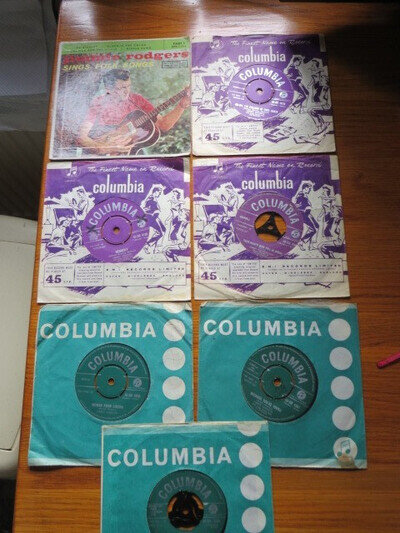 JIMMIE RODGERS ~ 7 x UK/USA 45's - 1 x E.P SING FOLK SONGS