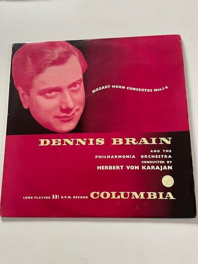 DENNIS BRAIN - MOZART HORN CONCERTOS Nos. 1-4 vinyl LP Columbia