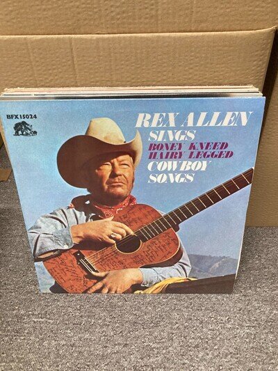 REX ALLEN BONEY KNEED HAIRY LEGGED COWBOY SONGS, VINYL LP, BFX15024, VG+