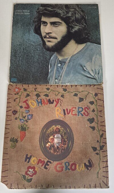 Two JOHNNY RIVERS Vinyl LPs: Slim Slo Slider and Home Grown