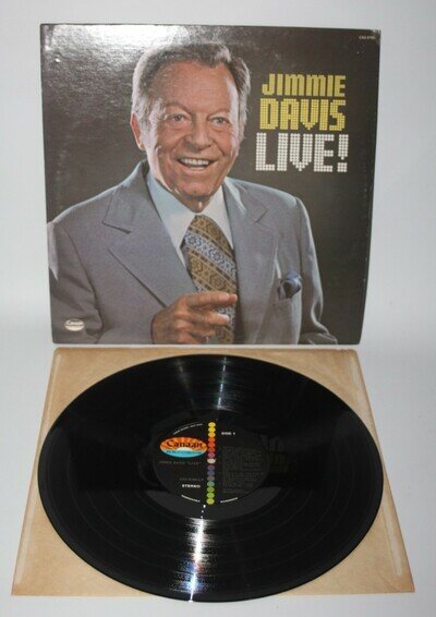 Jimmie Davis ‎– Live! - 1976 US Vinyl LP - Canaan CAS-9786