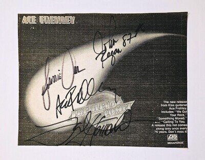 Ace Frehley Frehley's Comet Full Band Autographs 1987