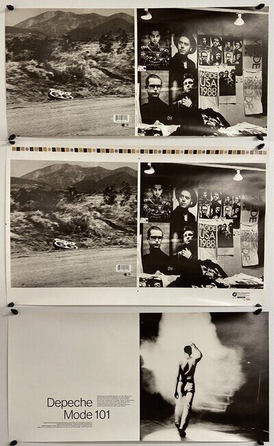 DEPECHE MODE 101 1989 Lot Of 3 LP Album Cover Artwork Printers Proof Poster