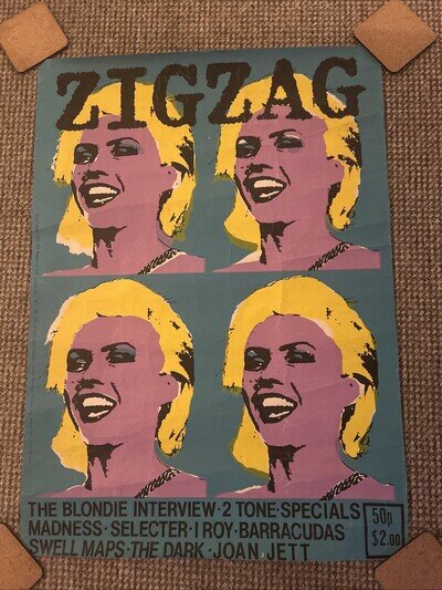 Debbie Harry Blondie Original Vintage Zigzag Magazine Punk Poster 1980