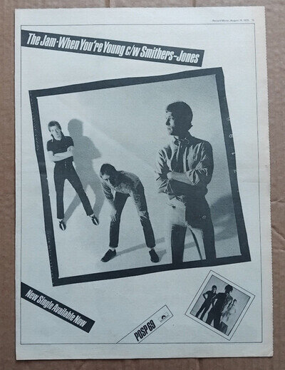 THE JAM WHEN YOU'RE YOUNG POSTER SIZED original music press advert from 1979