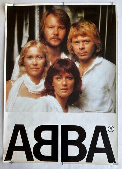 ABBA official JAPAN original PROMO ONLY 1970s (?) POSTER Discomate MORE LISTED