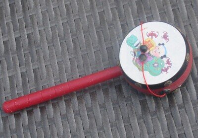 'Den-den daiko' decorated Japanese hand held drum